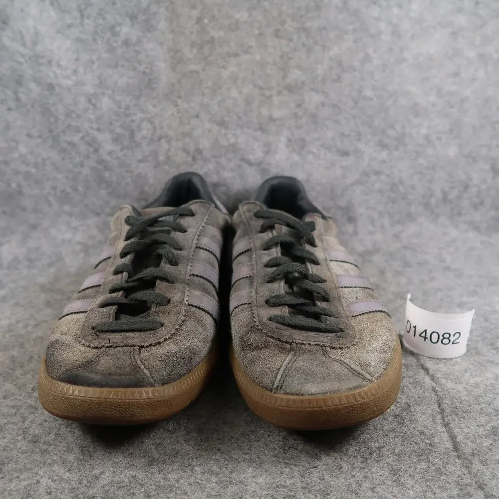 Adidas Shoes Mens 9 Casual Bermuda Sneakers Grey Suede Lace Up Lifestyle Trainer